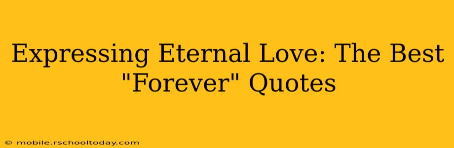 Expressing Eternal Love: The Best "Forever" Quotes