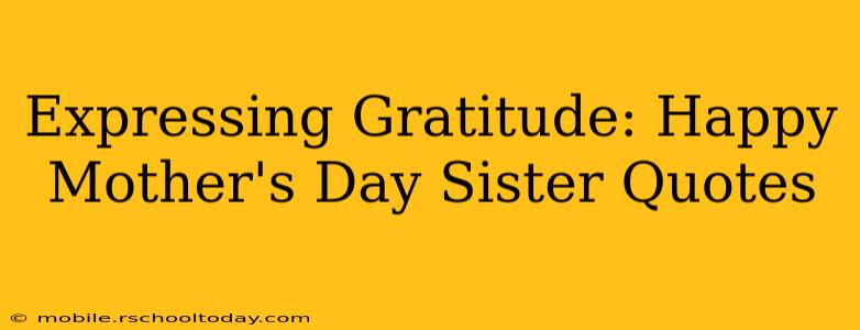 Expressing Gratitude: Happy Mother's Day Sister Quotes