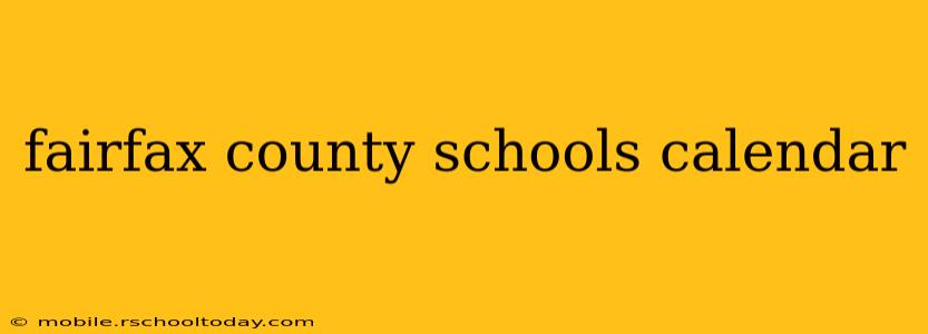 fairfax county schools calendar