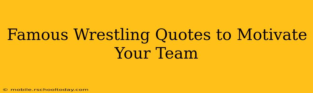Famous Wrestling Quotes to Motivate Your Team