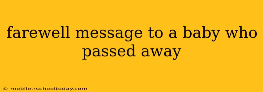 farewell message to a baby who passed away