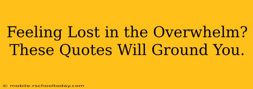 Feeling Lost in the Overwhelm? These Quotes Will Ground You.