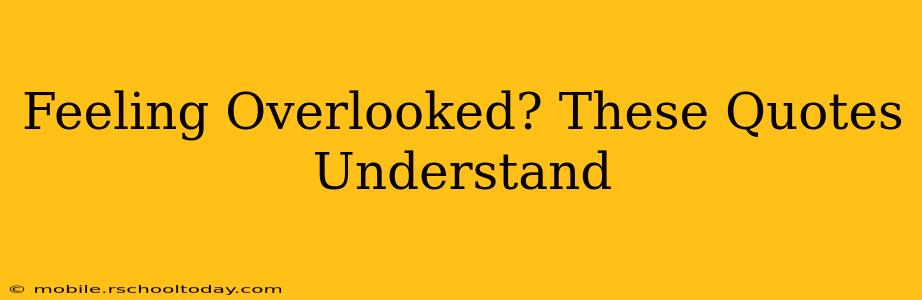 Feeling Overlooked? These Quotes Understand