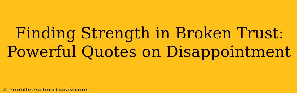 Finding Strength in Broken Trust: Powerful Quotes on Disappointment