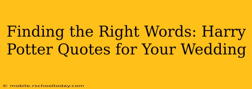 Finding the Right Words: Harry Potter Quotes for Your Wedding