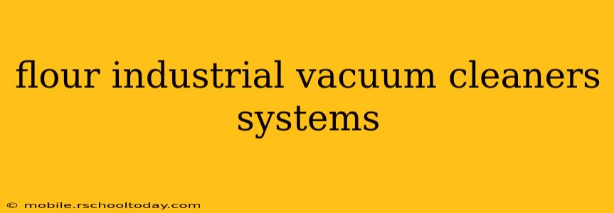 flour industrial vacuum cleaners systems