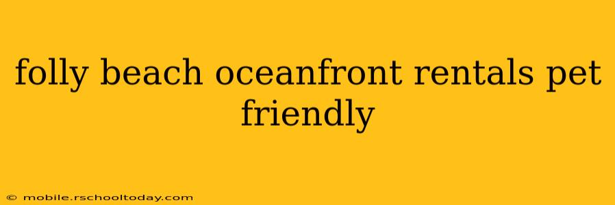 folly beach oceanfront rentals pet friendly