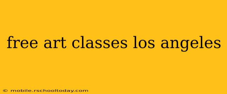 free art classes los angeles