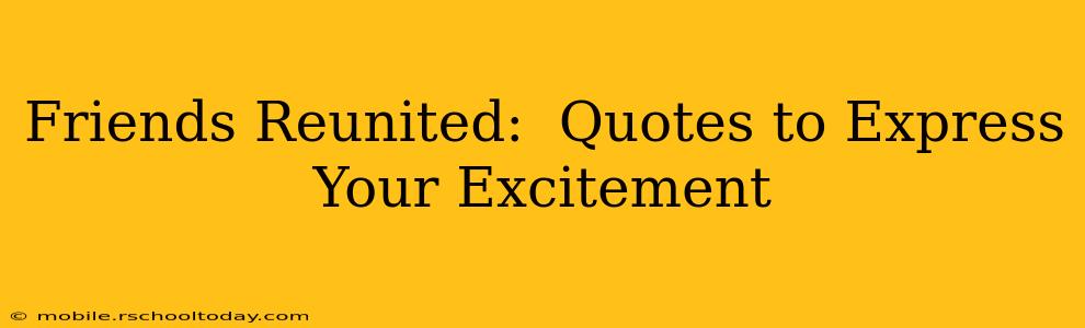 Friends Reunited:  Quotes to Express Your Excitement
