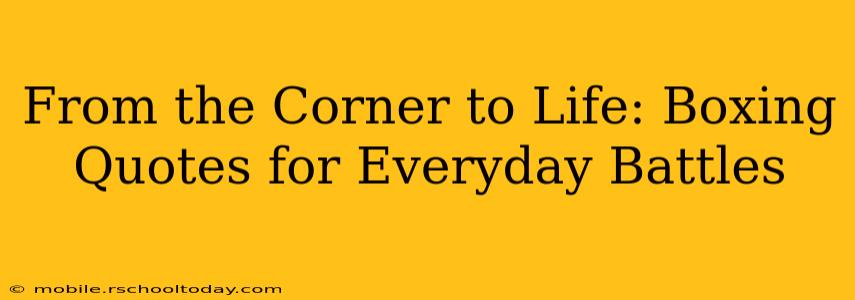 From the Corner to Life: Boxing Quotes for Everyday Battles