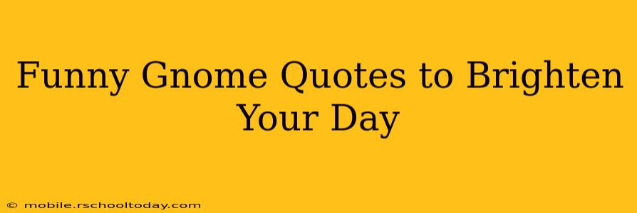 Funny Gnome Quotes to Brighten Your Day