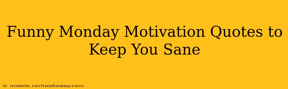 Funny Monday Motivation Quotes to Keep You Sane