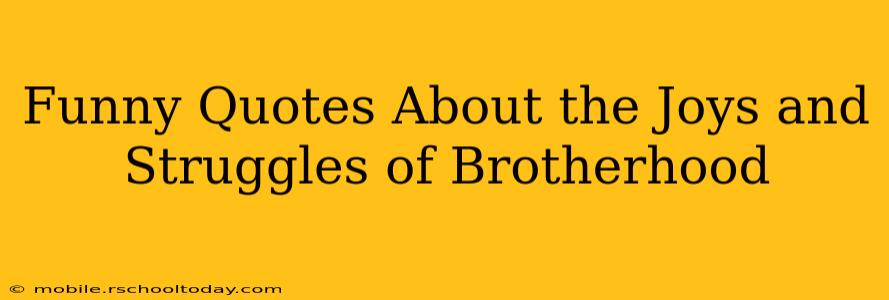 Funny Quotes About the Joys and Struggles of Brotherhood