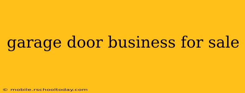 garage door business for sale
