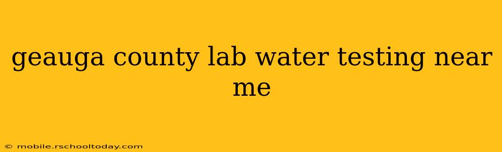 geauga county lab water testing near me