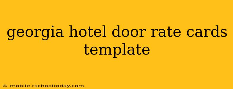 georgia hotel door rate cards template