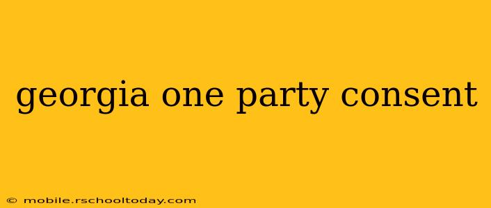 georgia one party consent