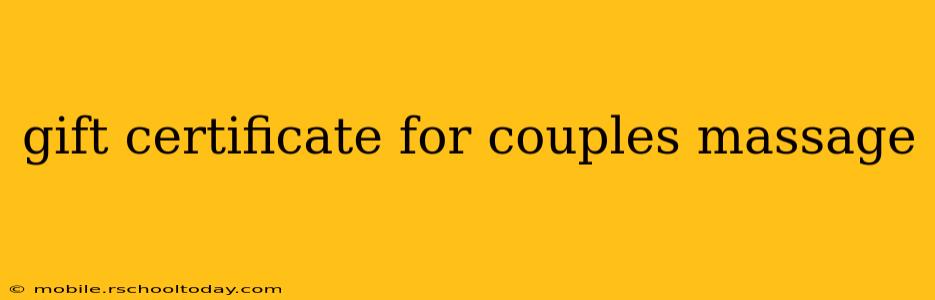 gift certificate for couples massage