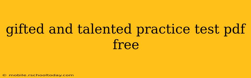 gifted and talented practice test pdf free