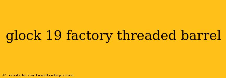glock 19 factory threaded barrel