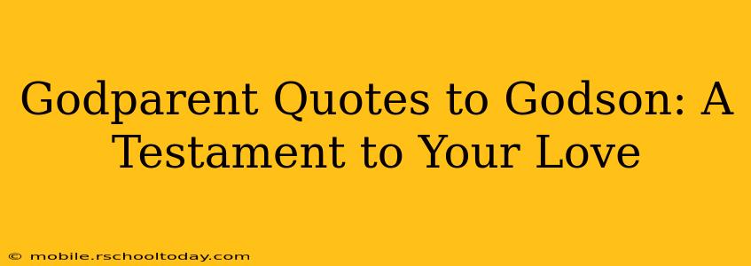 Godparent Quotes to Godson: A Testament to Your Love