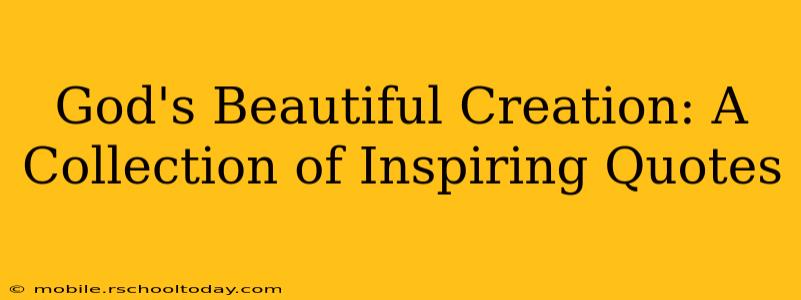 God's Beautiful Creation: A Collection of Inspiring Quotes