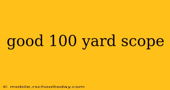 good 100 yard scope