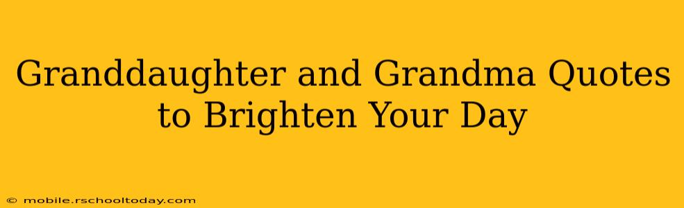 Granddaughter and Grandma Quotes to Brighten Your Day
