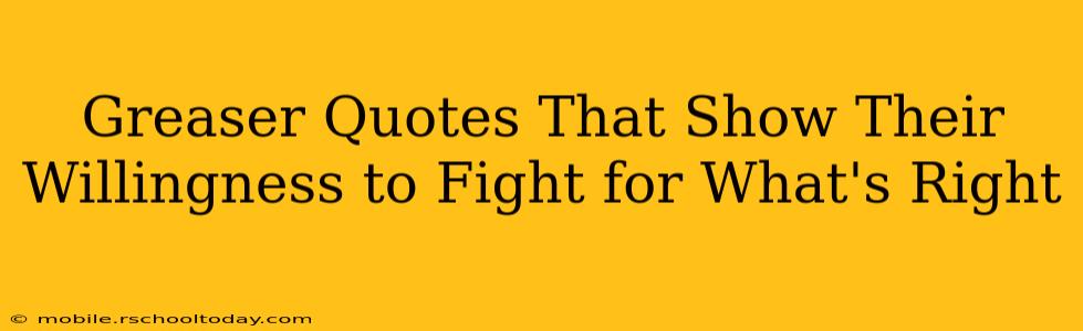Greaser Quotes That Show Their Willingness to Fight for What's Right