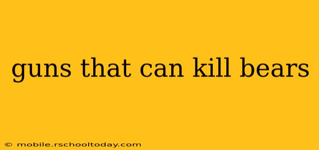 guns that can kill bears