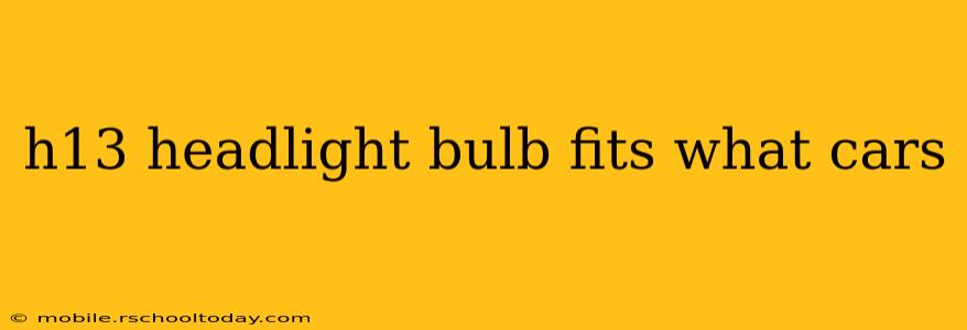 h13 headlight bulb fits what cars
