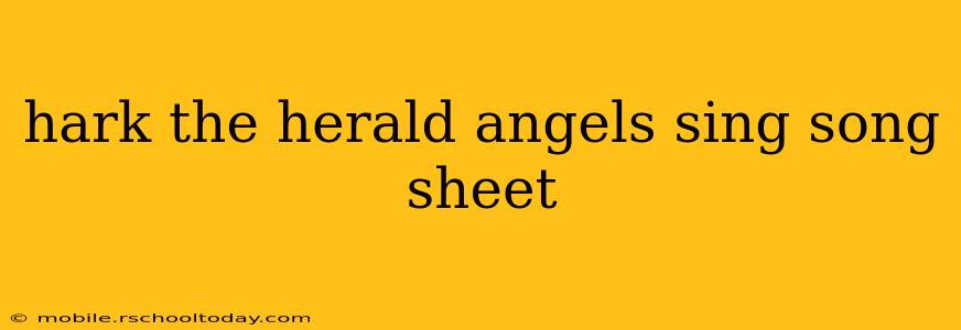 hark the herald angels sing song sheet