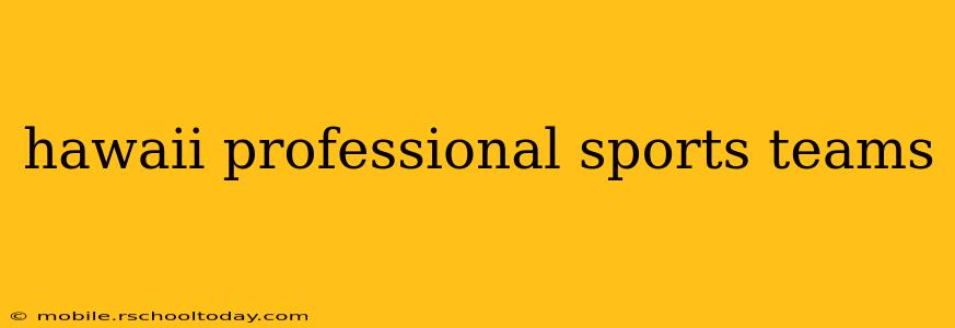 hawaii professional sports teams
