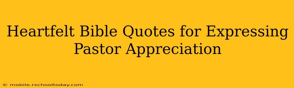 Heartfelt Bible Quotes for Expressing Pastor Appreciation