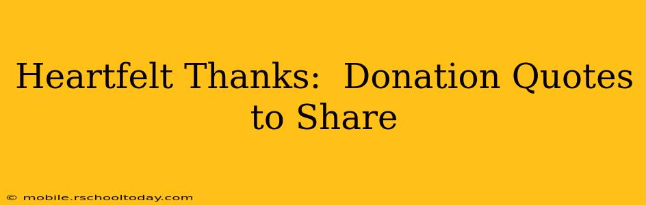 Heartfelt Thanks:  Donation Quotes to Share