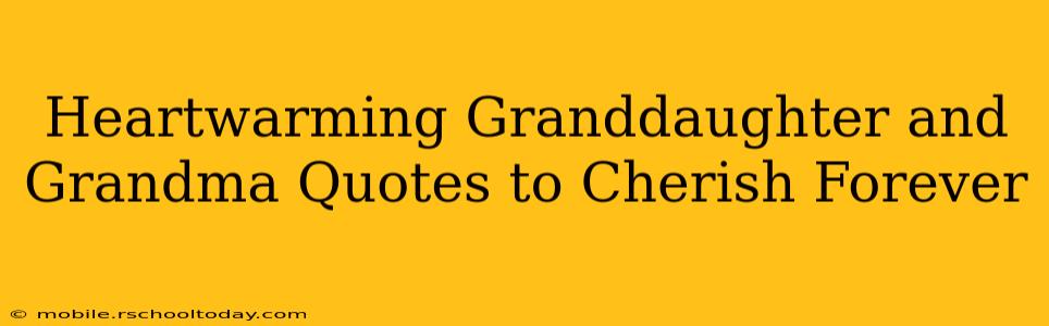 Heartwarming Granddaughter and Grandma Quotes to Cherish Forever