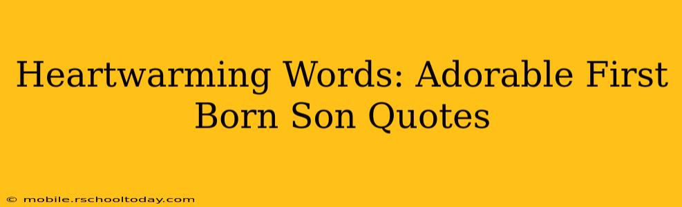 Heartwarming Words: Adorable First Born Son Quotes