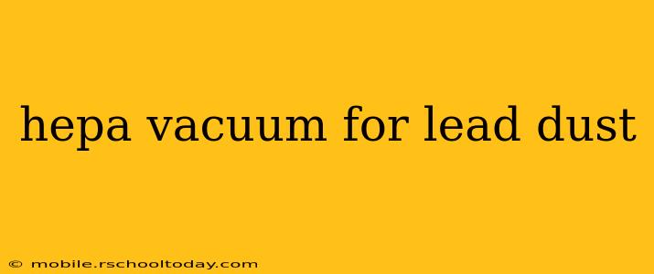 hepa vacuum for lead dust
