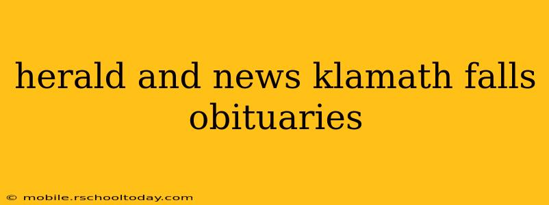 herald and news klamath falls obituaries