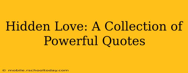 Hidden Love: A Collection of Powerful Quotes