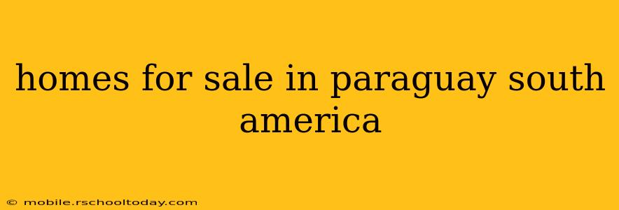 homes for sale in paraguay south america
