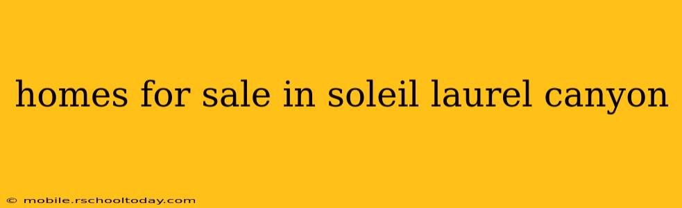 homes for sale in soleil laurel canyon