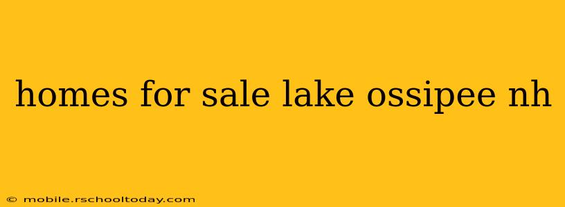 homes for sale lake ossipee nh
