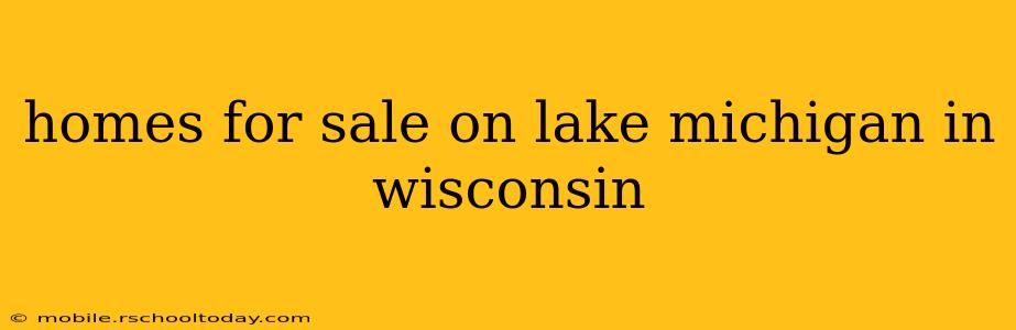 homes for sale on lake michigan in wisconsin