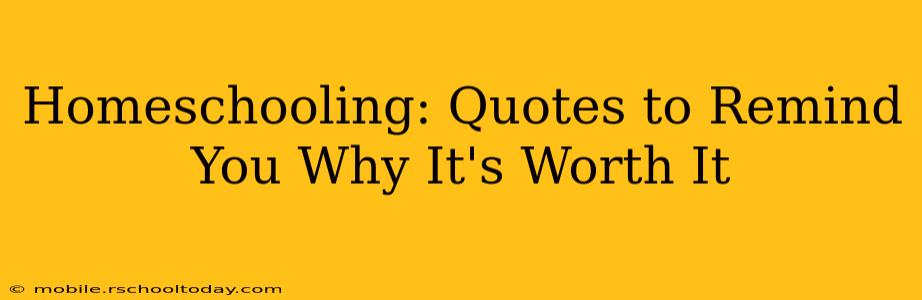 Homeschooling: Quotes to Remind You Why It's Worth It