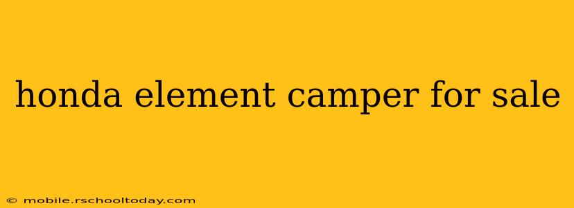 honda element camper for sale