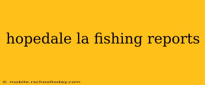 hopedale la fishing reports