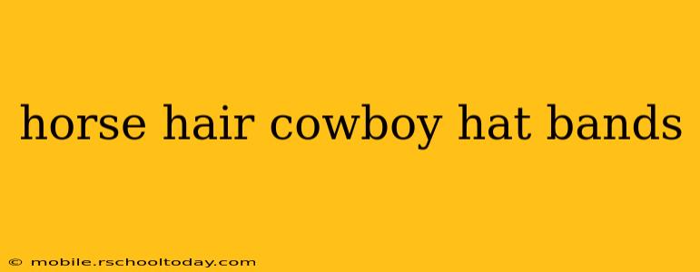 horse hair cowboy hat bands