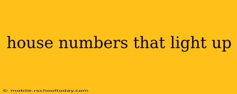 house numbers that light up