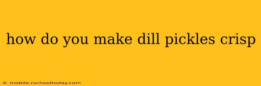 how do you make dill pickles crisp